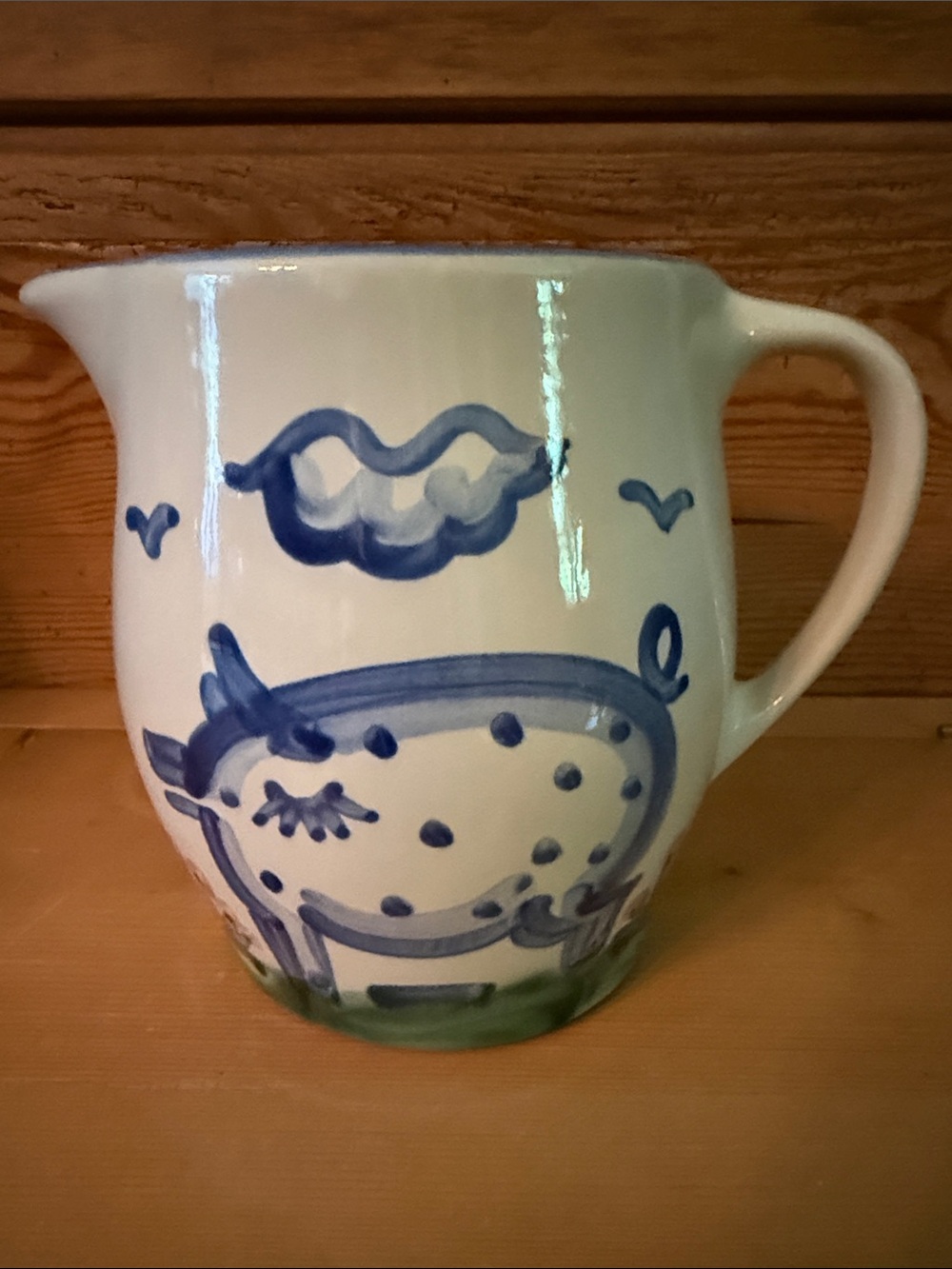 M.A. Hadley Large Country Pig Stoneware Pitcher